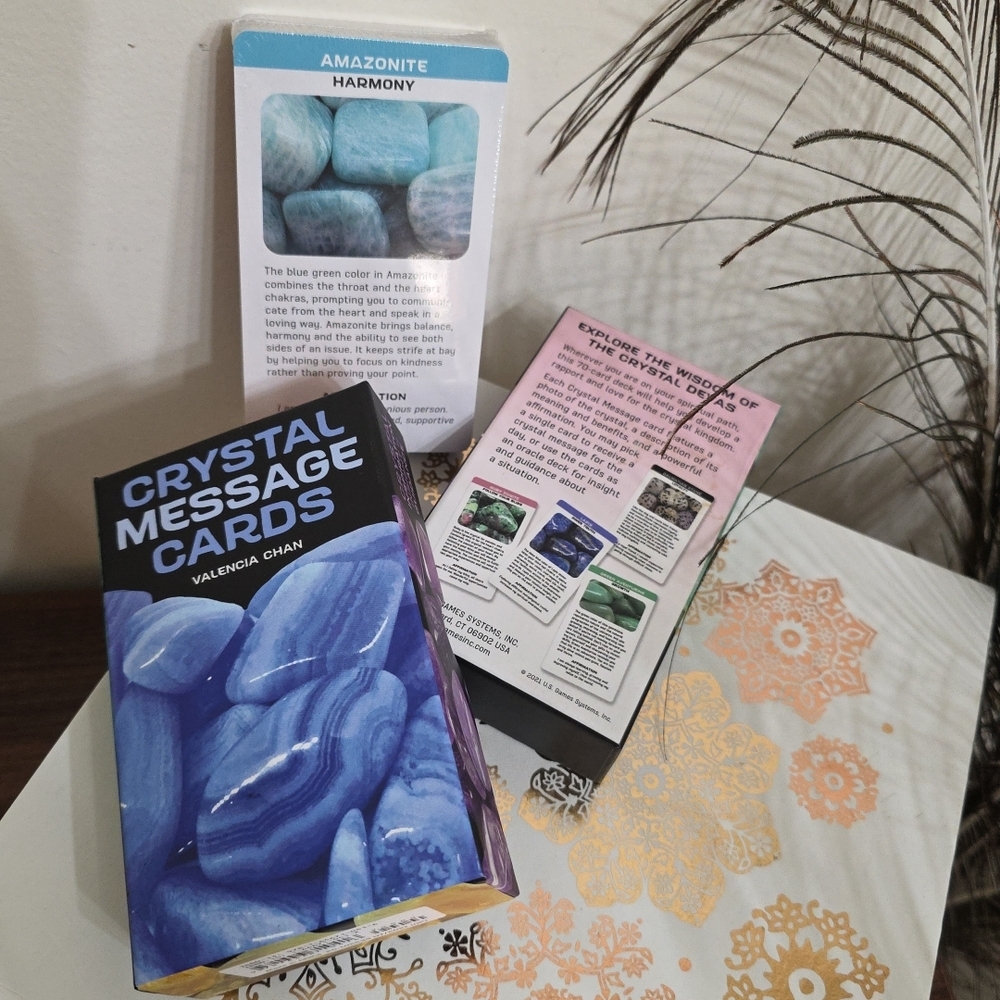 Crystal Message Cards with Amazonite Design By Valencia Chan